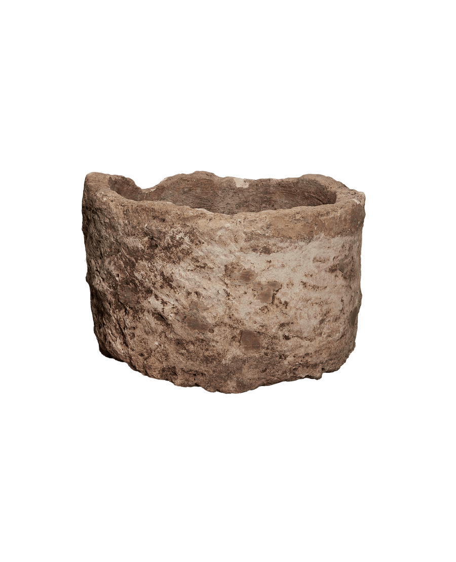 Vintage Limestone Trough - Round from Indonesia - Planters, Fountains, & Water Features