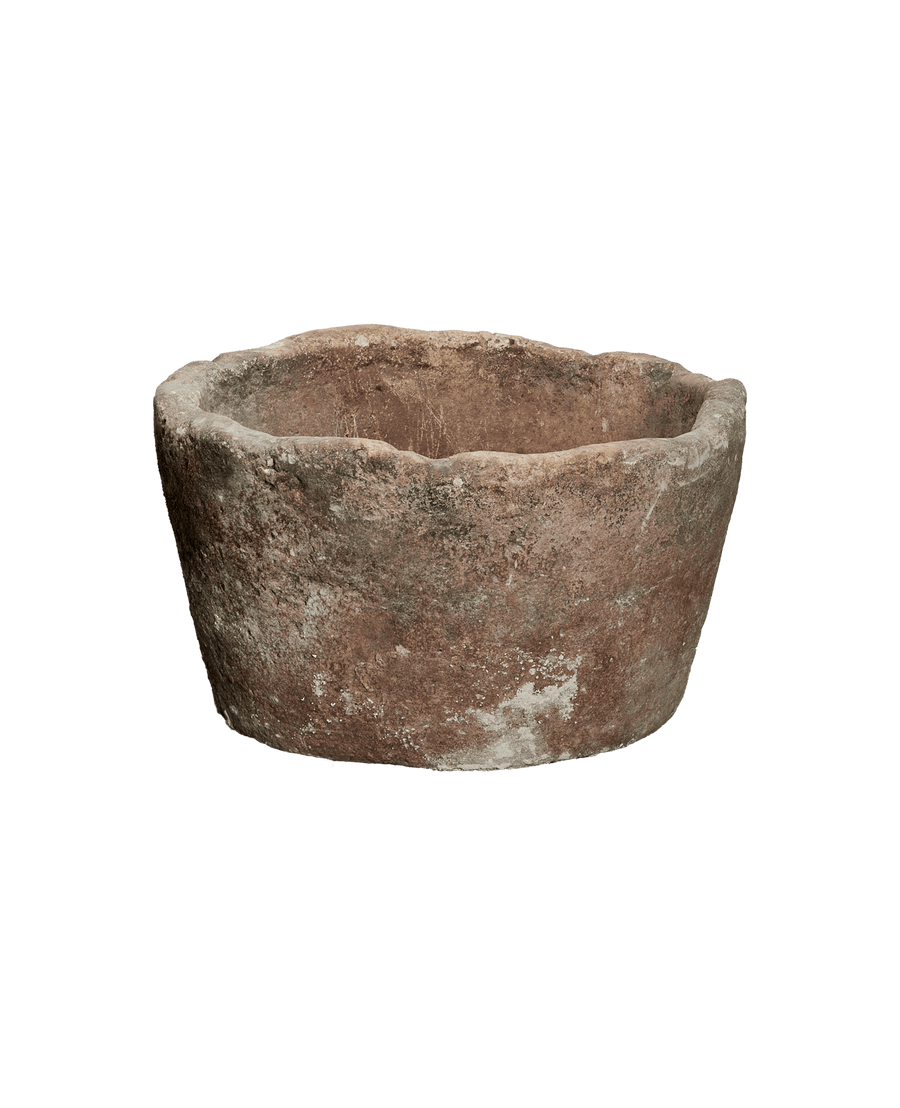 Vintage Limestone Trough - Round from Indonesia - Planters, Fountains, & Water Features