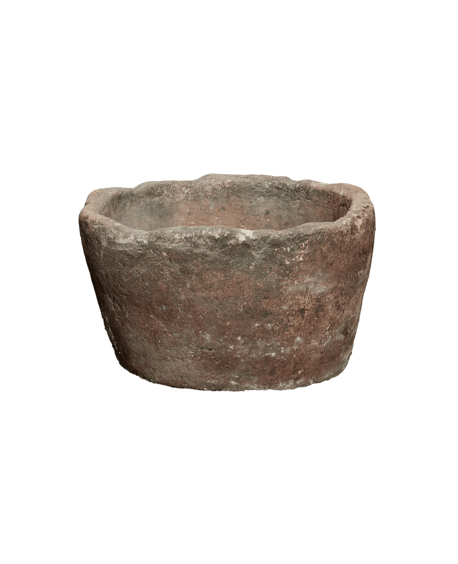 Vintage Limestone Trough - Round from Indonesia - Planters, Fountains, & Water Features