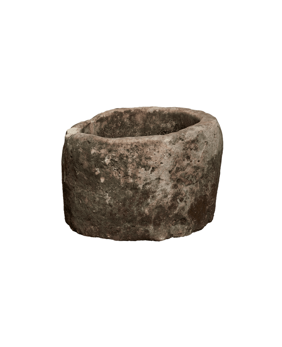 Vintage Limestone Trough - Round from Indonesia - Planters, Fountains, & Water Features