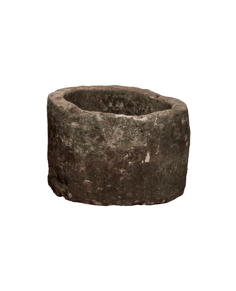 Vintage Limestone Trough - Round from Indonesia - Planters, Fountains, & Water Features