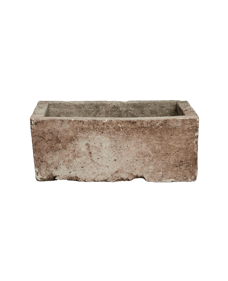 Vintage Limestone Trough - Rectangle from Indonesia - Planters, Fountains, & Water Features