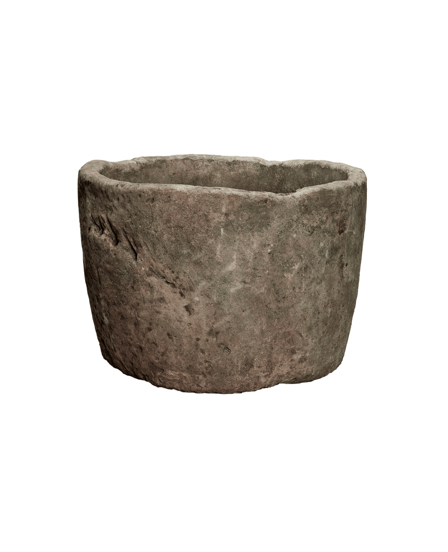 Vintage Limestone Trough - Round from Indonesia - Planters, Fountains, & Water Features