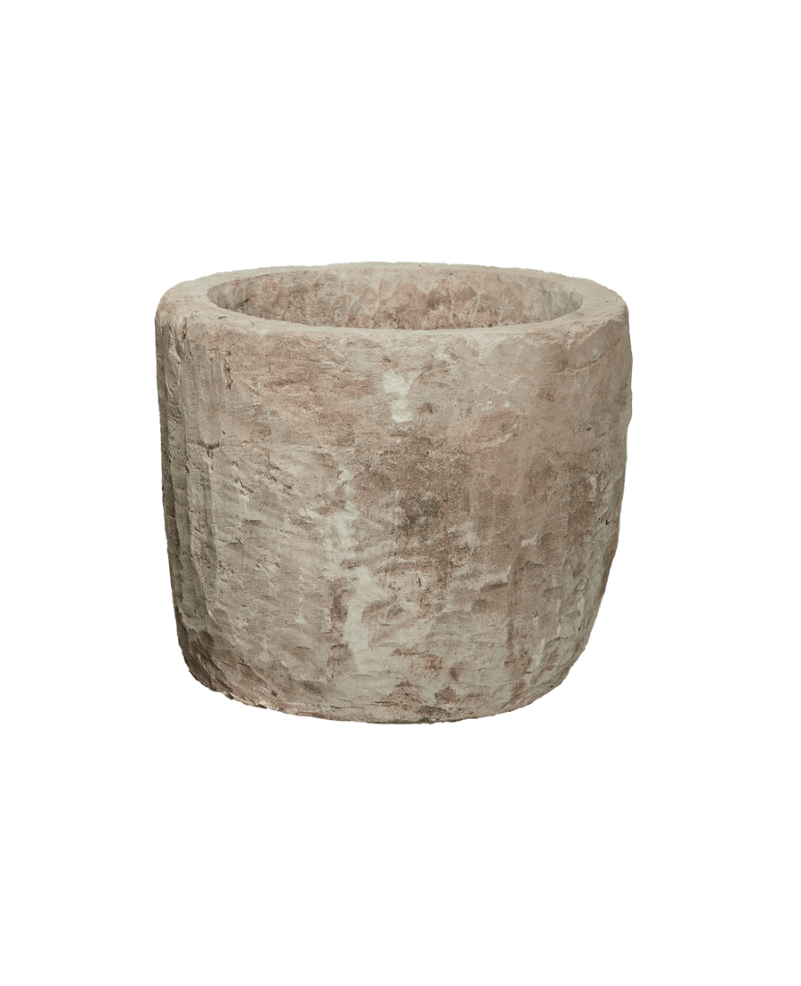 Reproduction Limestone Trough - Round from Indonesia - Planters, Fountains, & Water Features