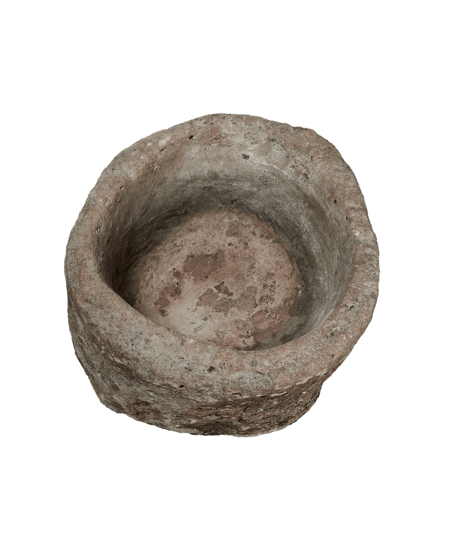 Vintage Limestone Trough - Round from Indonesia - Planters, Fountains, & Water Features