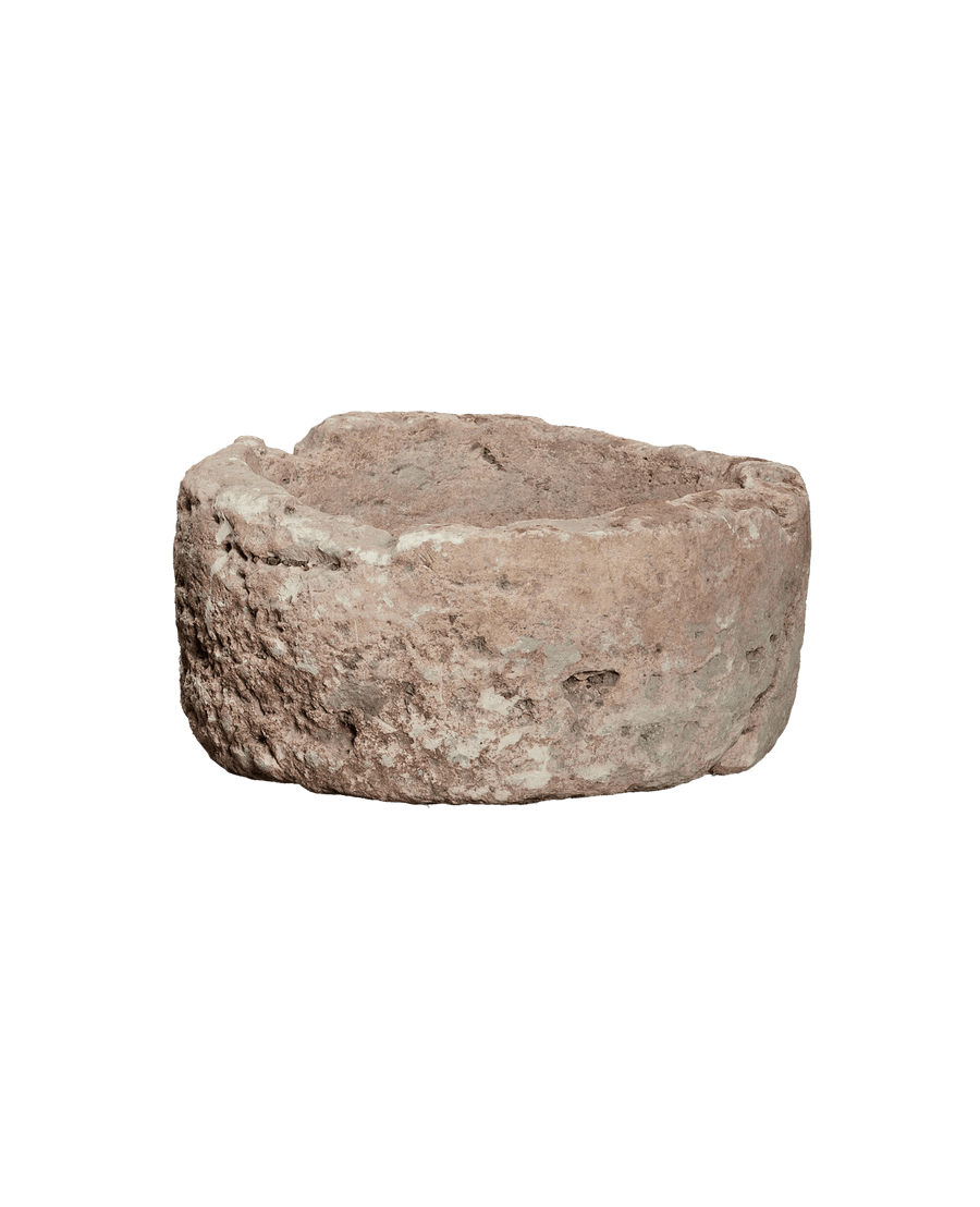 Vintage Limestone Trough - Round from Indonesia - Planters, Fountains, & Water Features