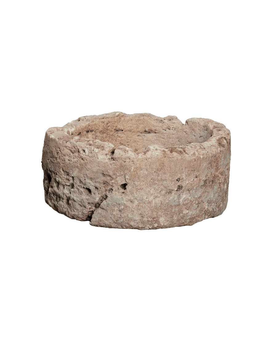 Vintage Limestone Trough - Round from Indonesia - Planters, Fountains, & Water Features