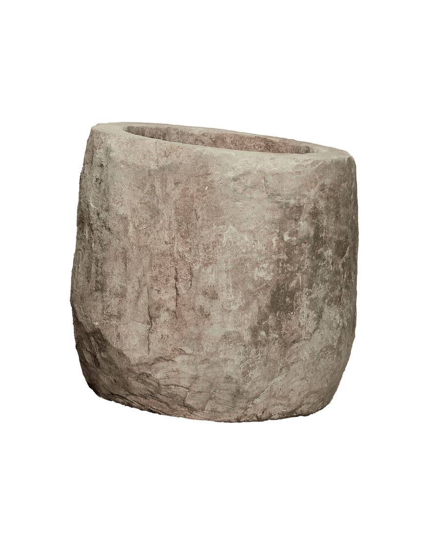 Reproduction Limestone Trough - Round from Indonesia - Planters, Fountains, & Water Features