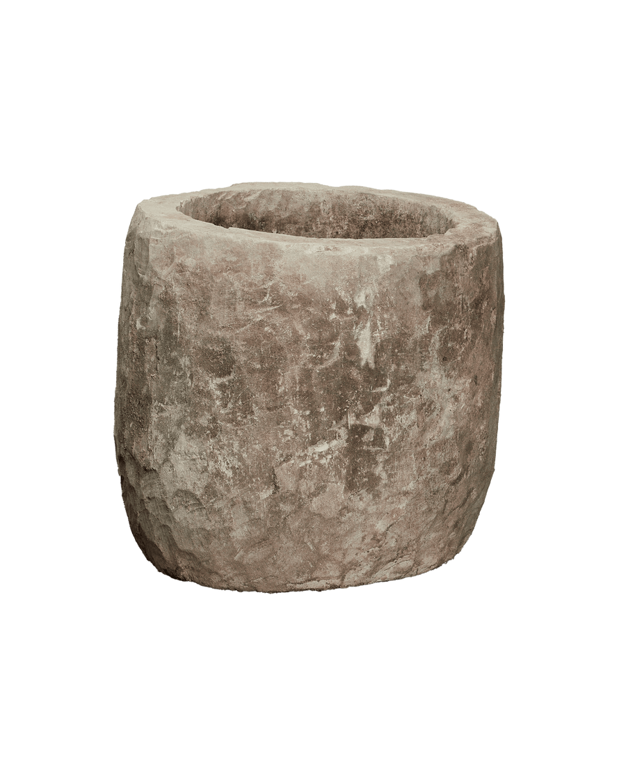 Reproduction Limestone Trough - Round from Indonesia - Planters, Fountains, & Water Features