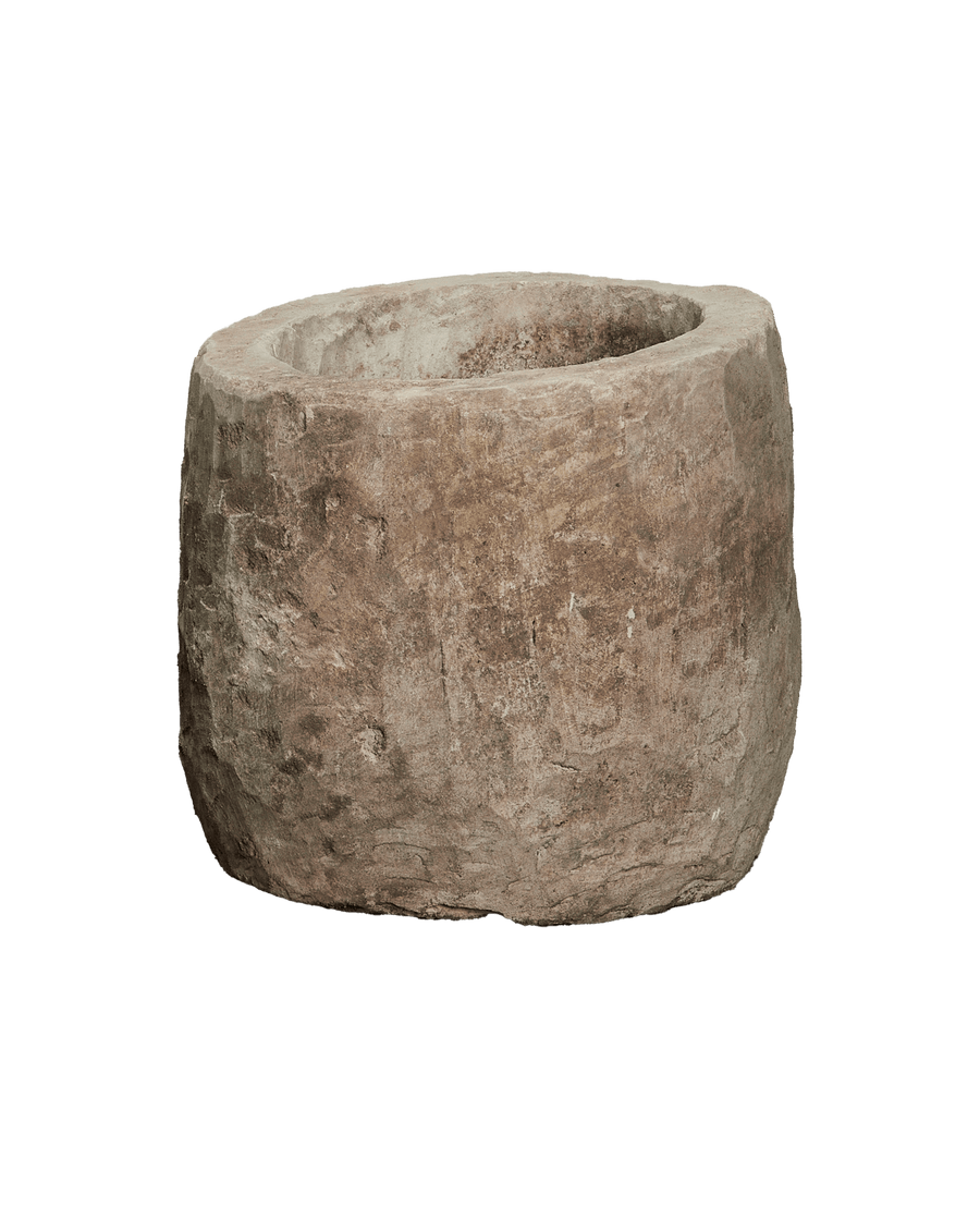 Reproduction Limestone Trough - Round from Indonesia - Planters, Fountains, & Water Features