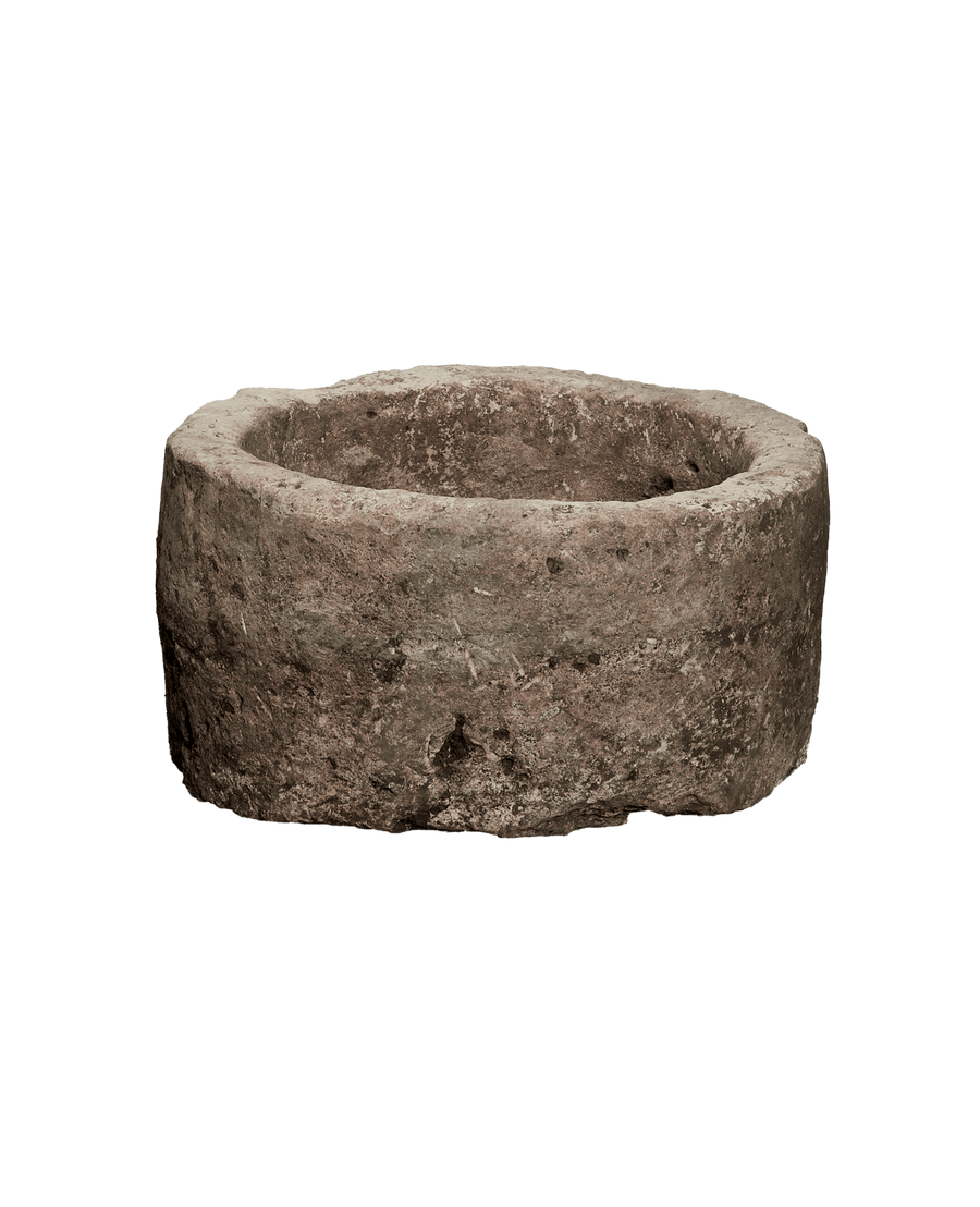 Vintage Limestone Trough - Round from Indonesia - Planters, Fountains, & Water Features