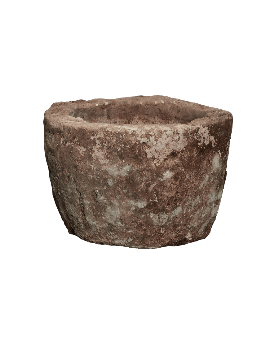 Vintage Limestone Trough - Round from Indonesia - Planters, Fountains, & Water Features