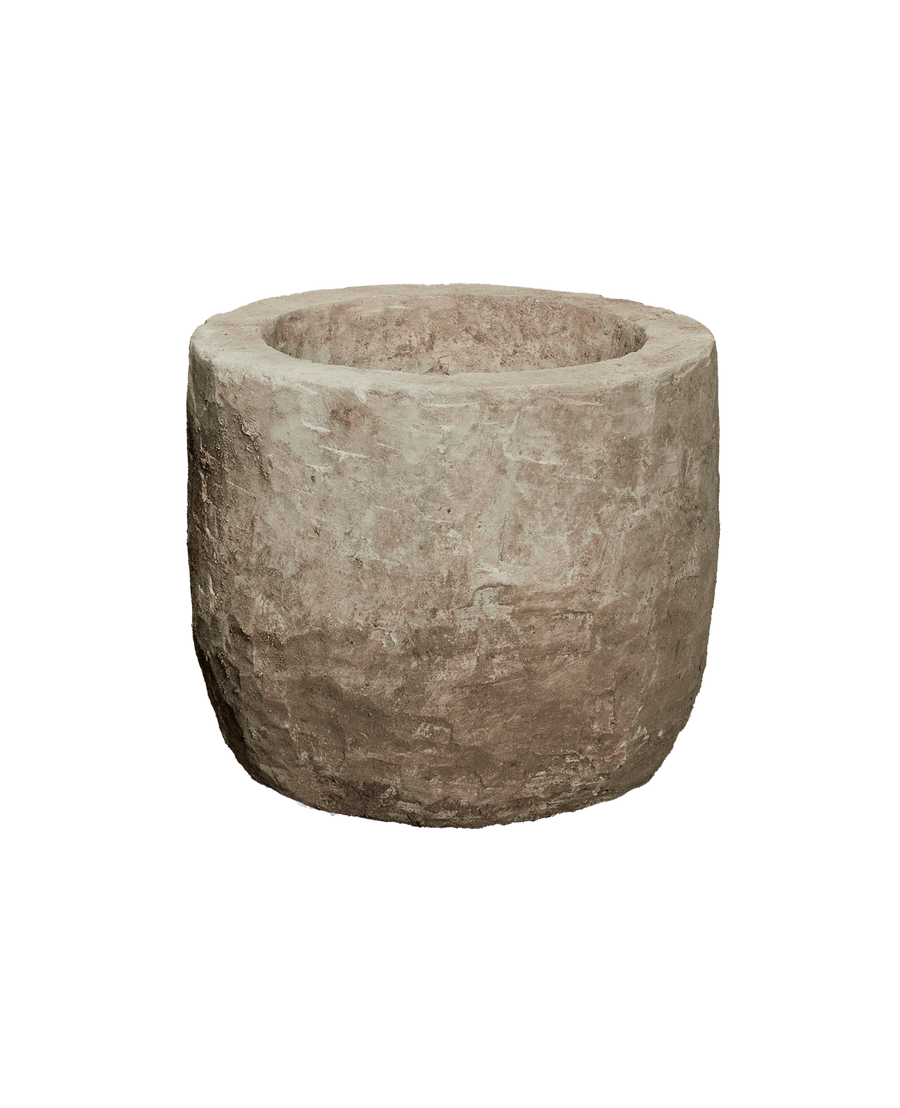 Reproduction Limestone Trough - Round from Indonesia - Planters, Fountains, & Water Features