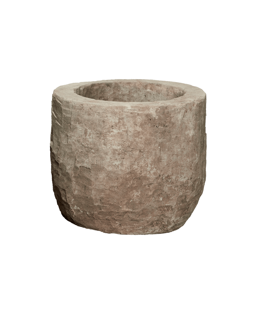 Reproduction Limestone Trough - Round from Indonesia - Planters, Fountains, & Water Features