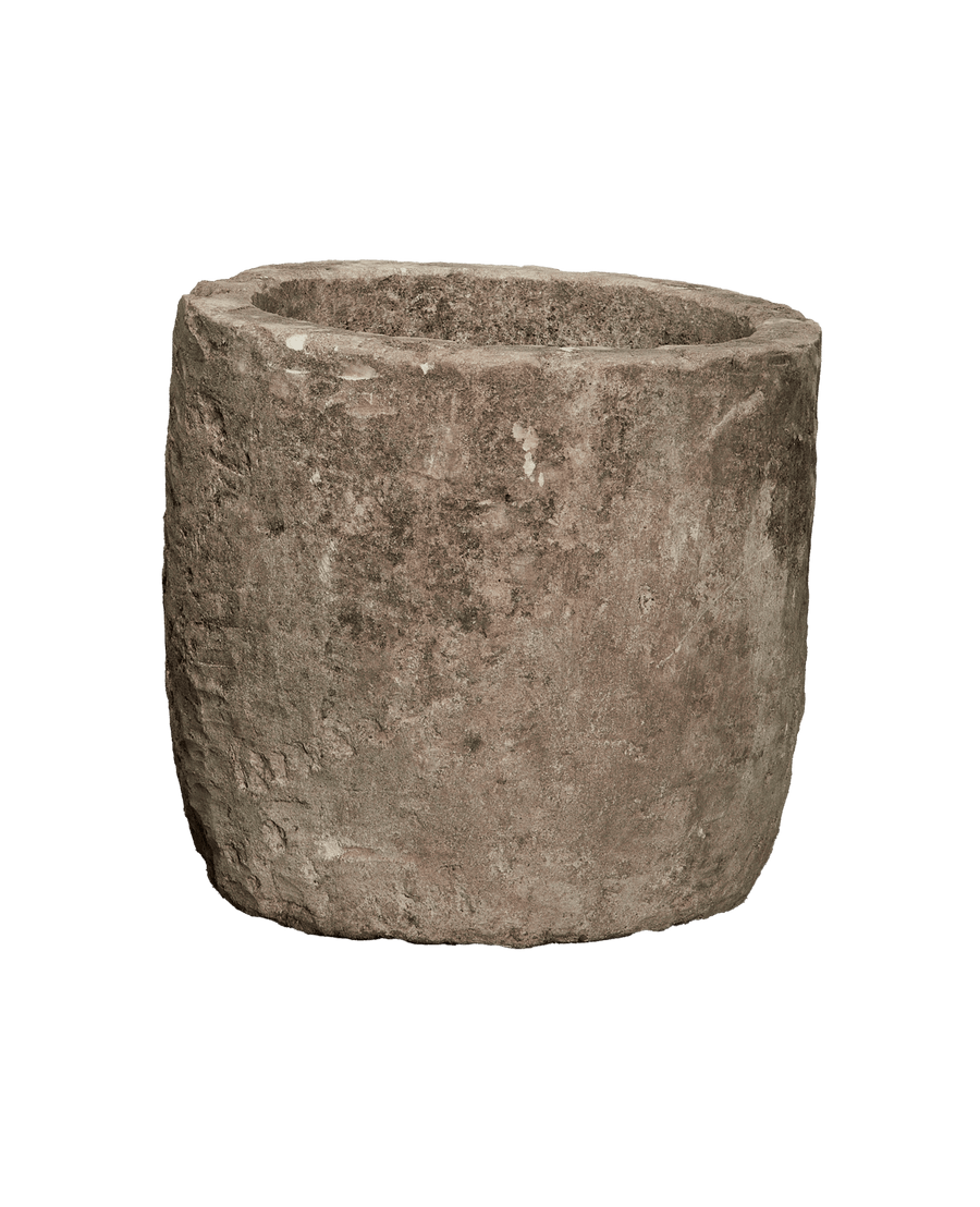 Vintage Limestone Trough - Round from Indonesia - Planters, Fountains, & Water Features