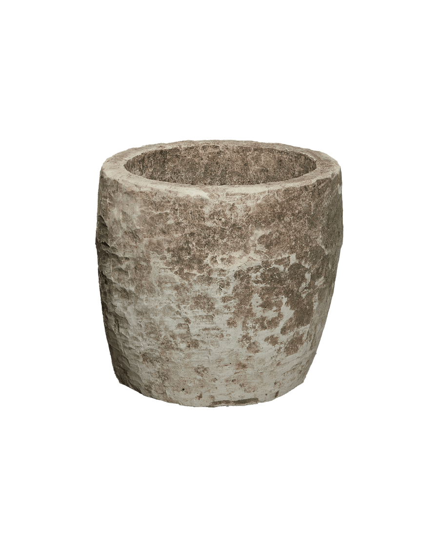 Reproduction Limestone Trough - Round from Indonesia - Planters, Fountains, & Water Features