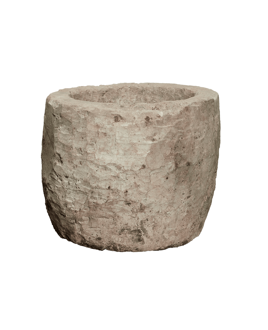 Reproduction Limestone Trough - Round from Indonesia - Planters, Fountains, & Water Features