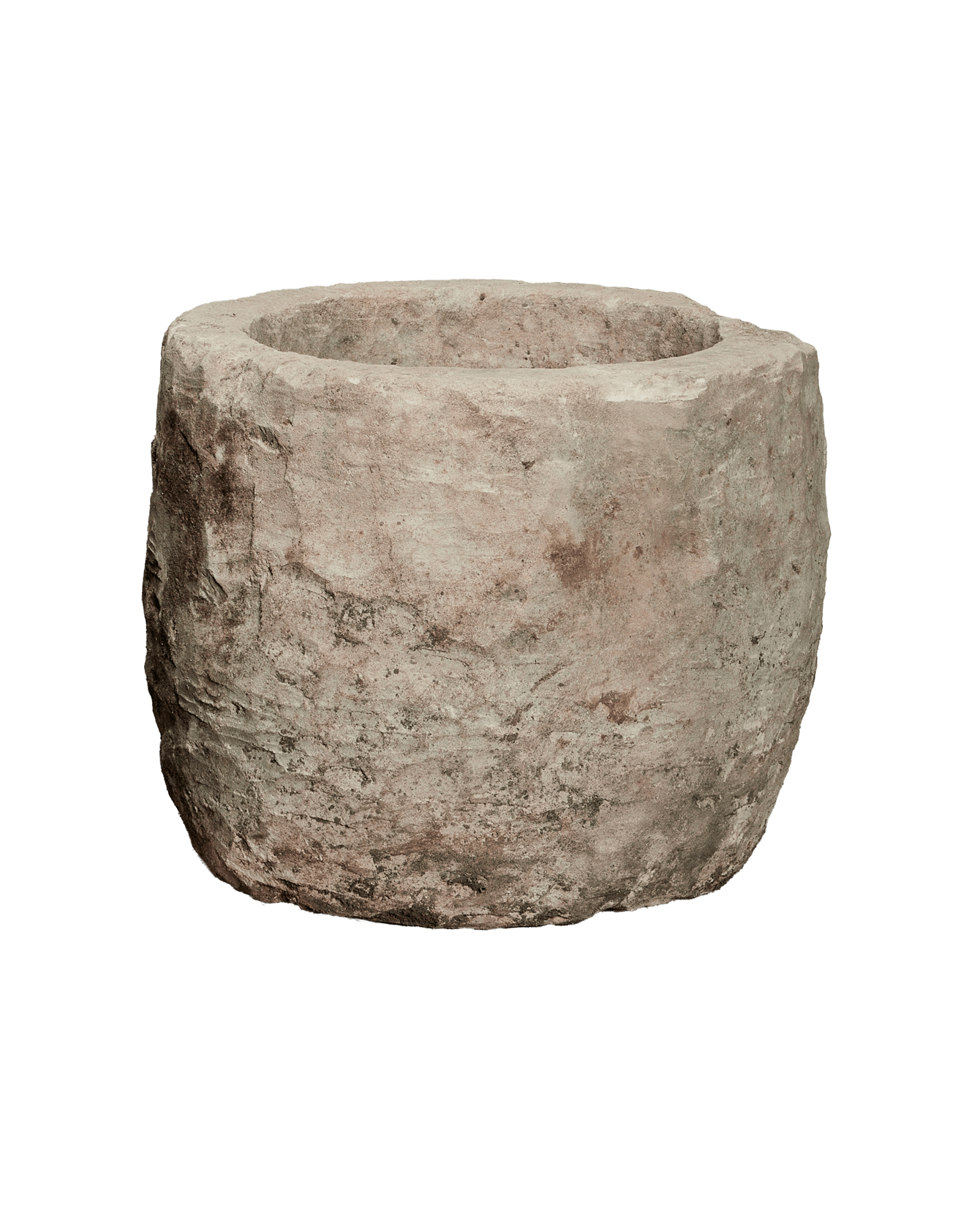 Reproduction Limestone Trough - Round from Indonesia - Planters, Fountains, & Water Features