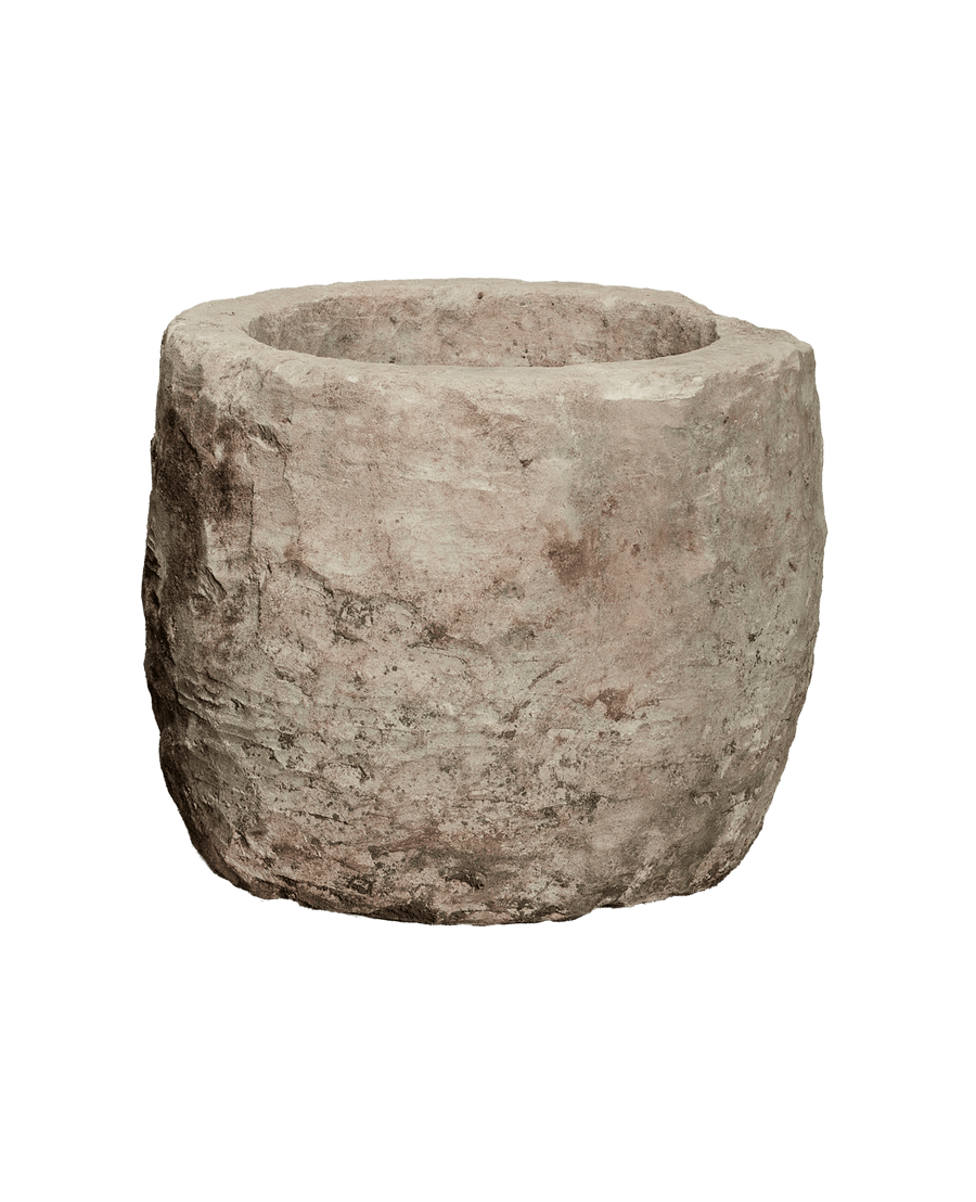 Reproduction Limestone Trough - Round from Indonesia - Planters, Fountains, & Water Features