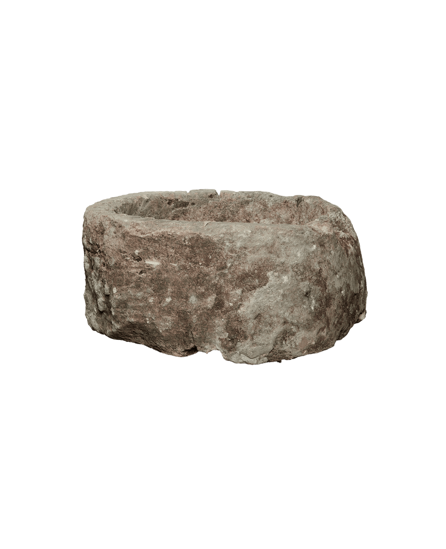 Vintage Limestone Trough - Round from Indonesia - Planters, Fountains, & Water Features