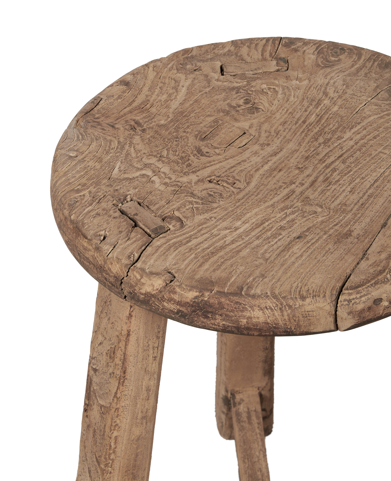 Vintage Round Elm Stool from China made of Wood