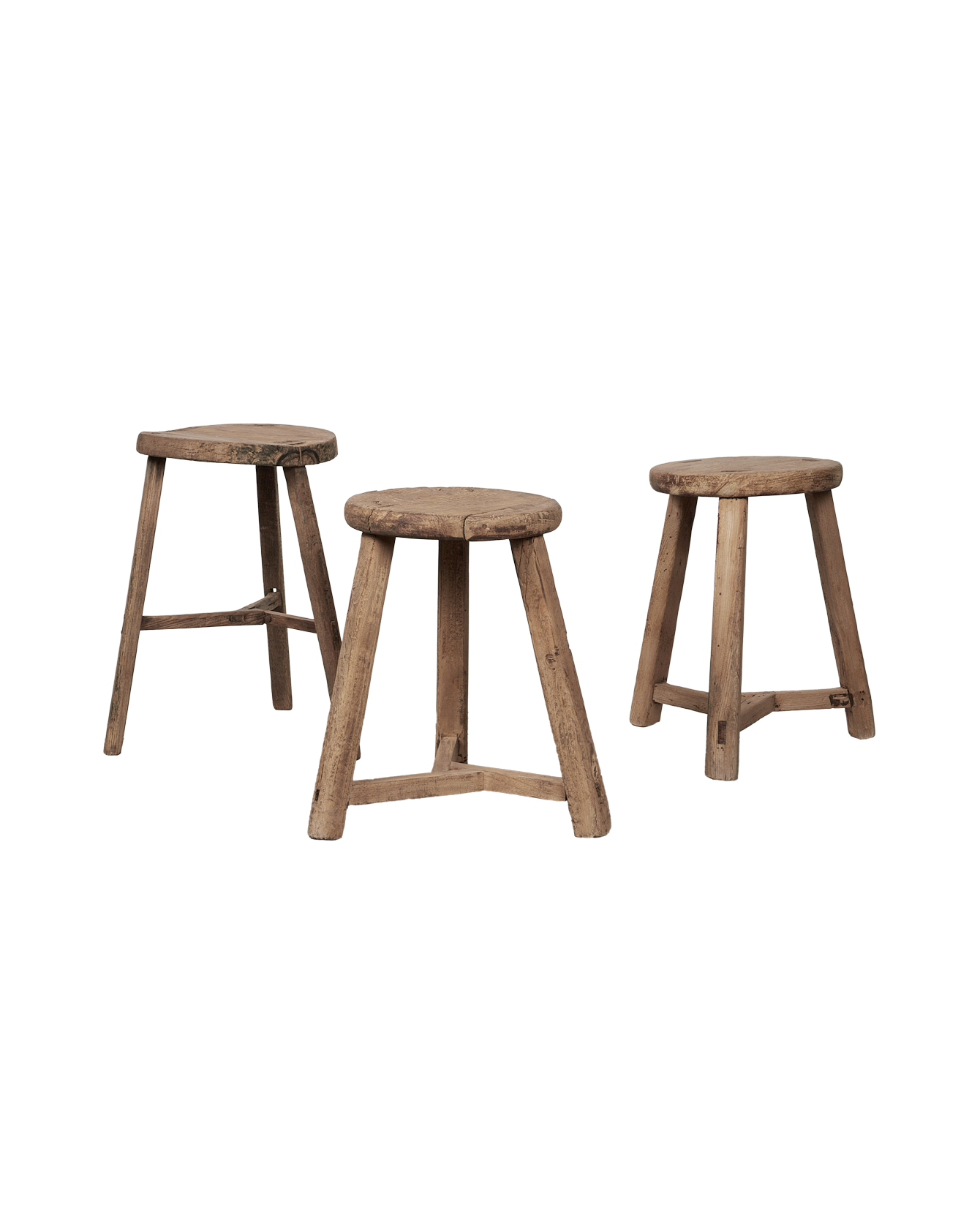 Vintage Round Elm Stool from China made of Wood
