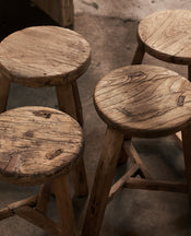 Round Elm Stool