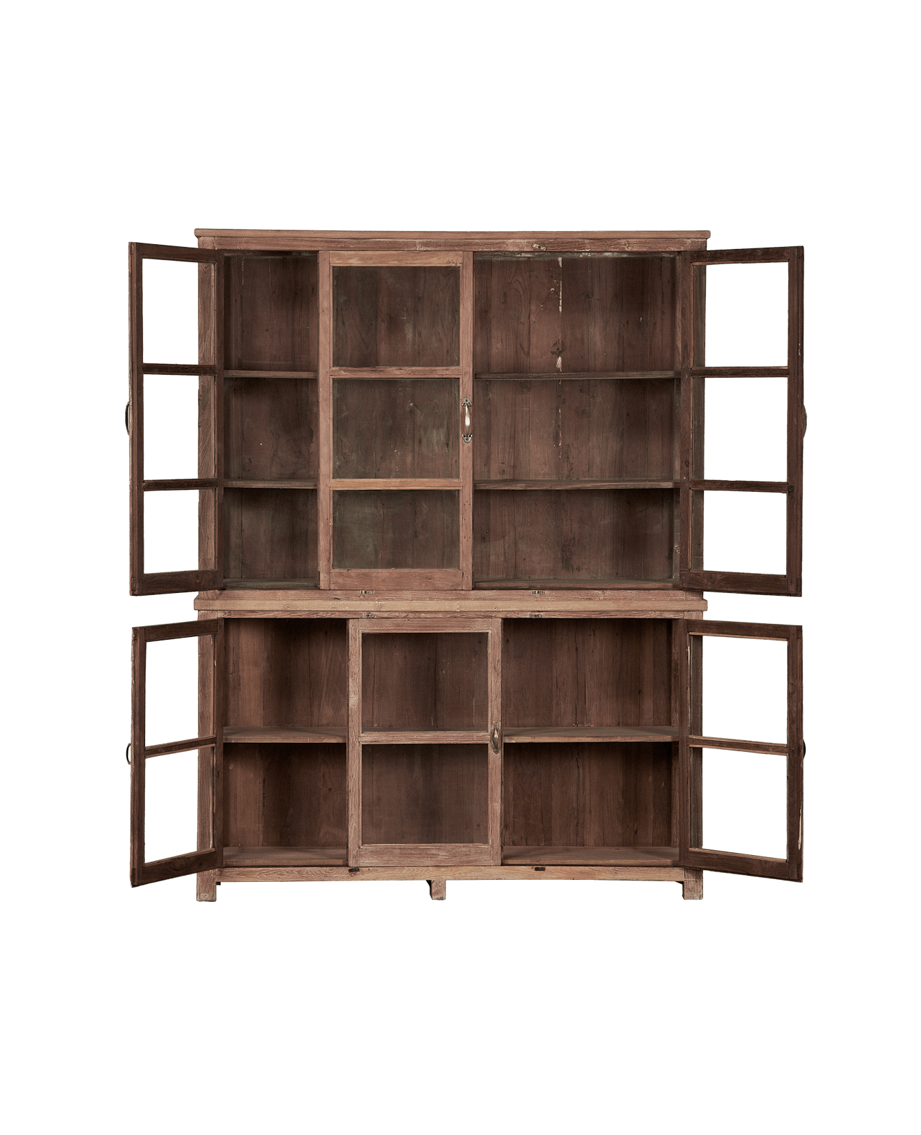 Vintage Wood Cabinet - 2 Piece from India made of Wood