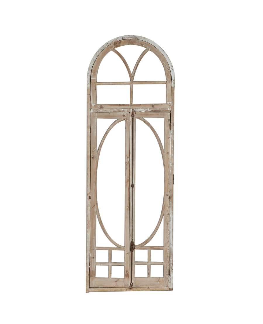 Antique Wood Window Pane - Arched Top from Egypt made of Wood