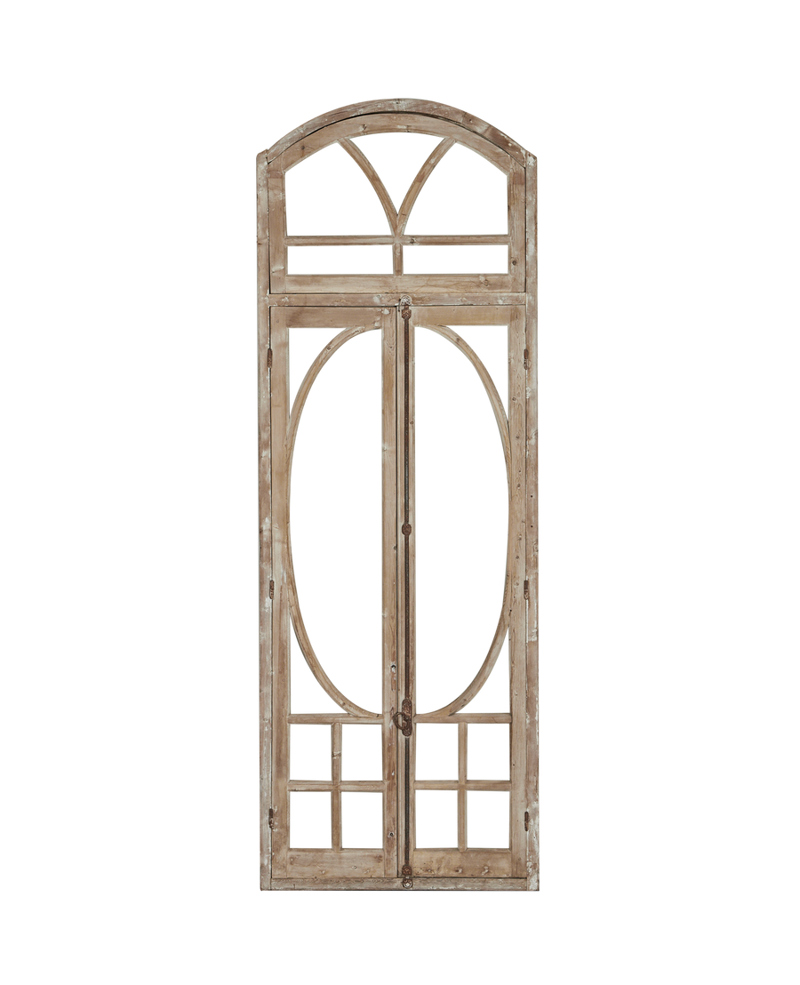 Antique Wood Window Pane - Arched Top from Egypt made of Wood