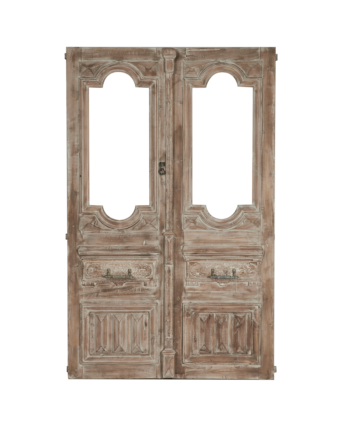 Antique Wood Entry Doors - 2 Glass Panes from Egypt made of Wood