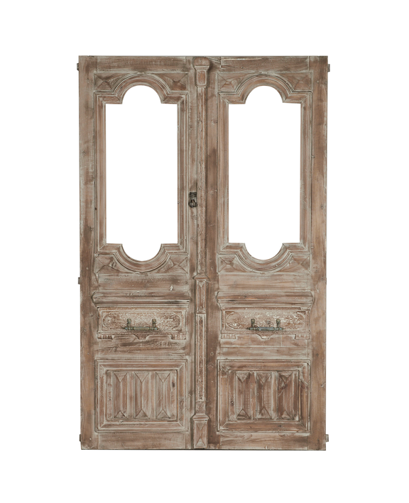 Wood Entry Doors - 2 Glass Panes