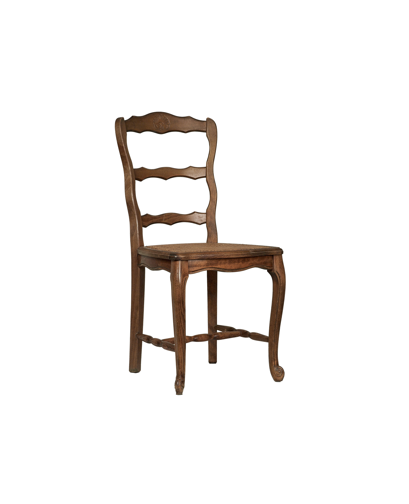 Vintage Cane Chair - Embossed Shell from France made of Wood