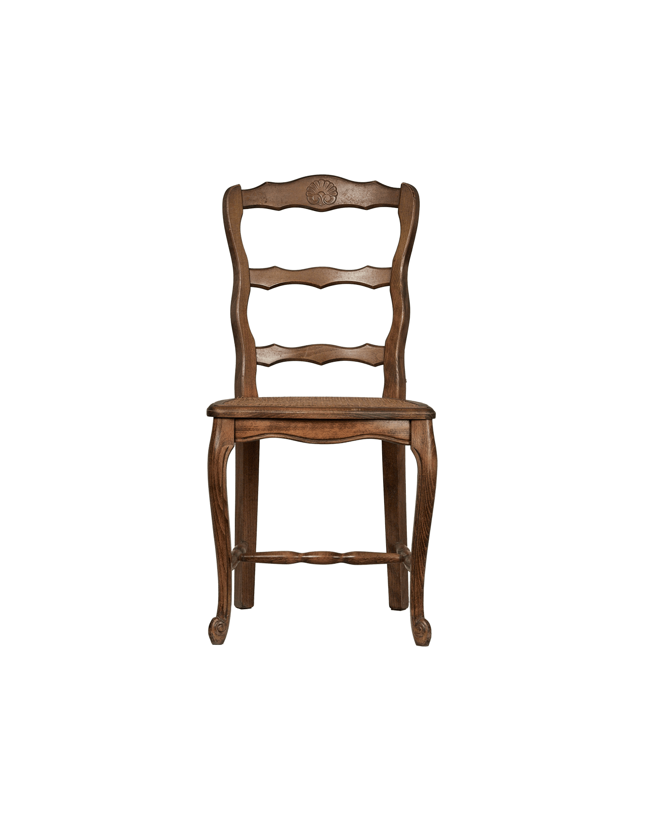 Vintage Cane Chair - Embossed Shell from France made of Wood