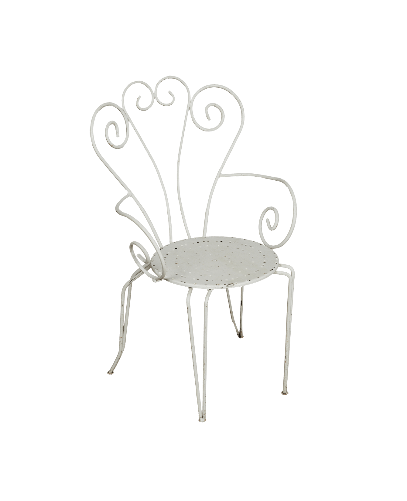 Vintage Shell Garden Table 5pc Set from France made of Metal