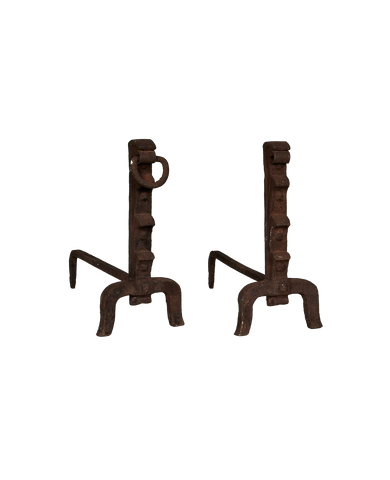 Vintage Andiron Set from France made of Metal