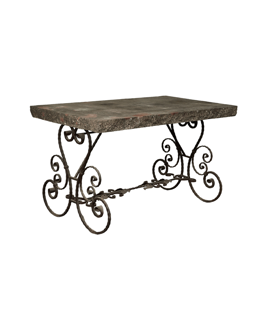 Vintage Bluestone Bistro Table from France made of Stone