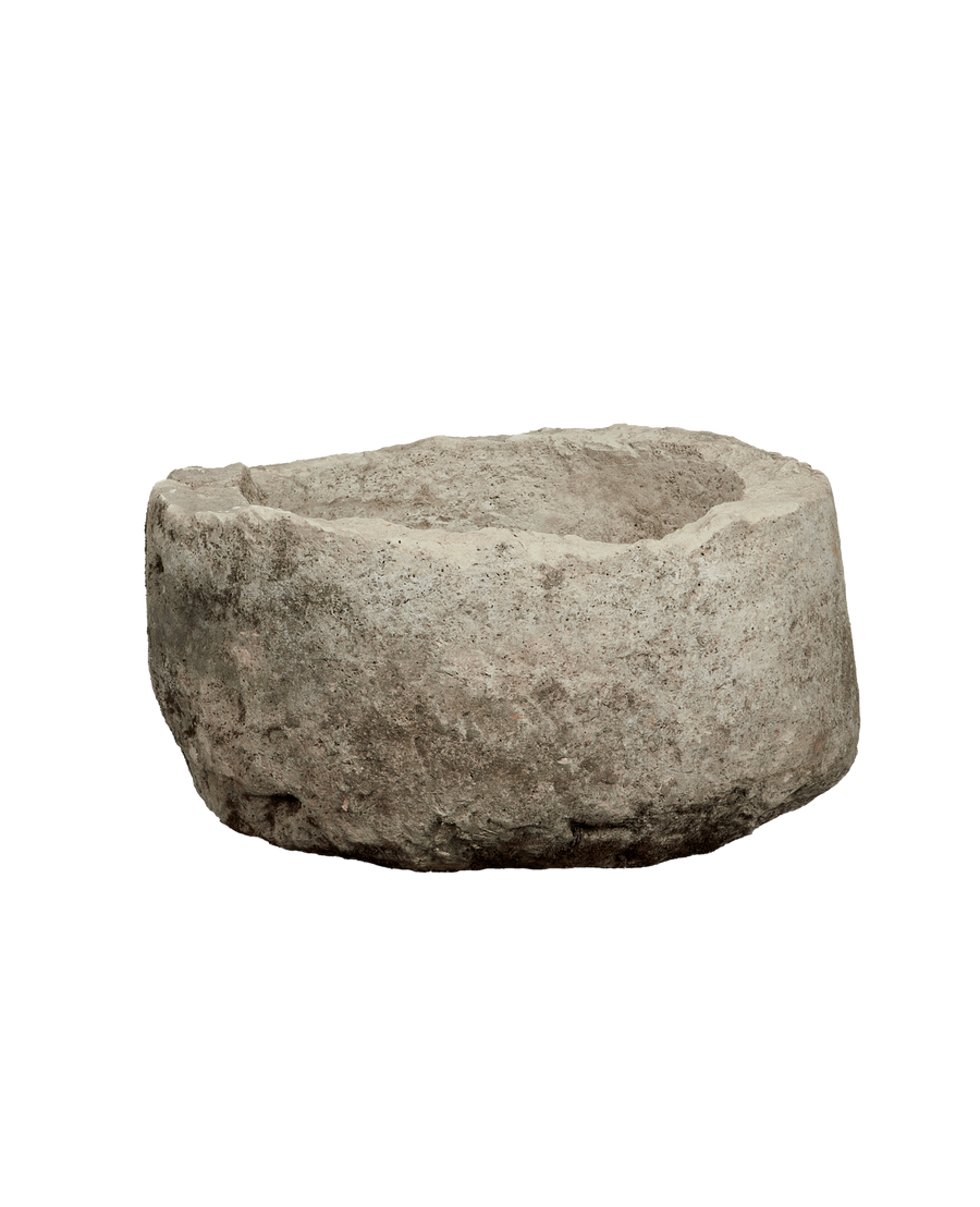 Vintage Limestone Trough - Round from Indonesia - Planters, Fountains, & Water Features