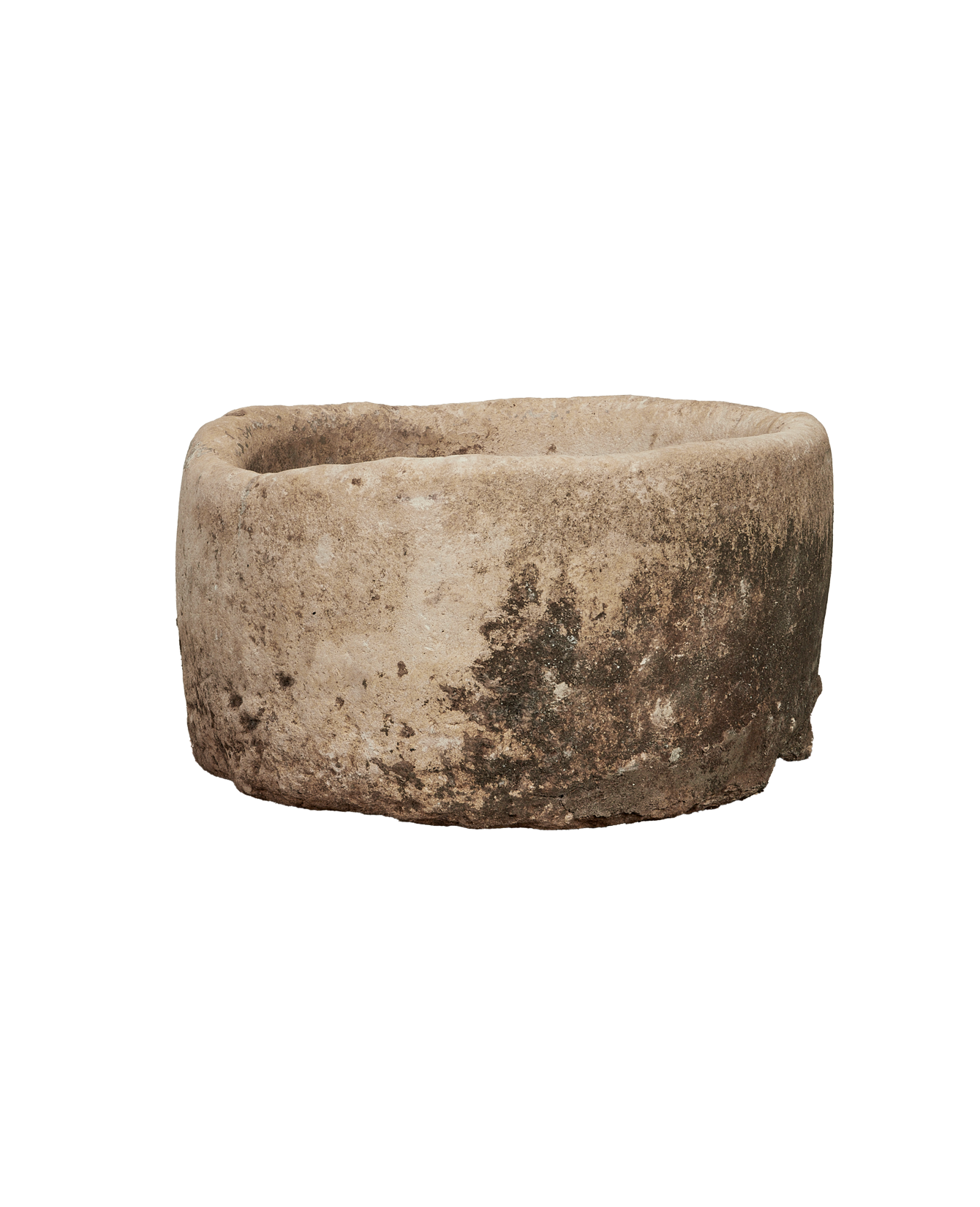 Vintage Limestone Trough - Round from Indonesia - Planters, Fountains, & Water Features