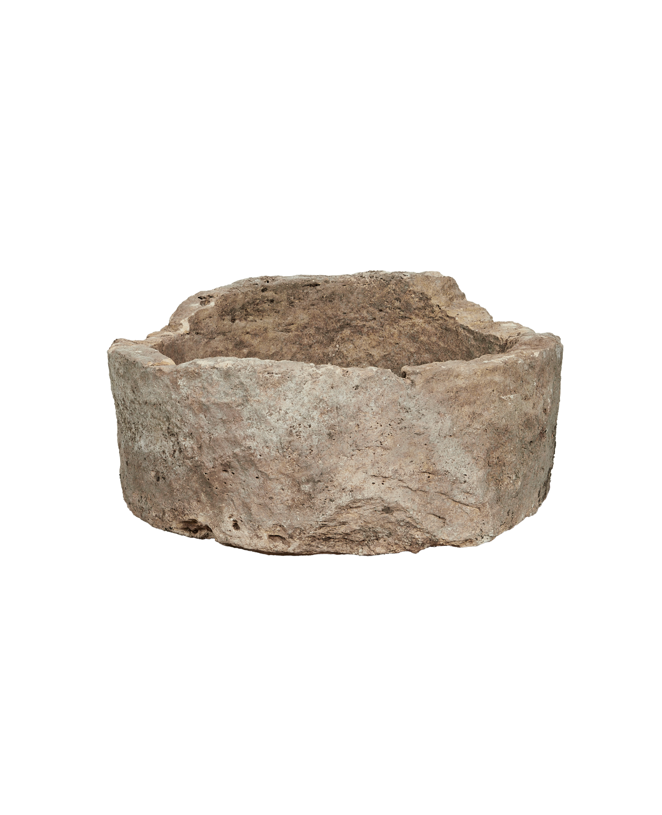 Vintage Limestone Trough - Round from Indonesia - Planters, Fountains, & Water Features