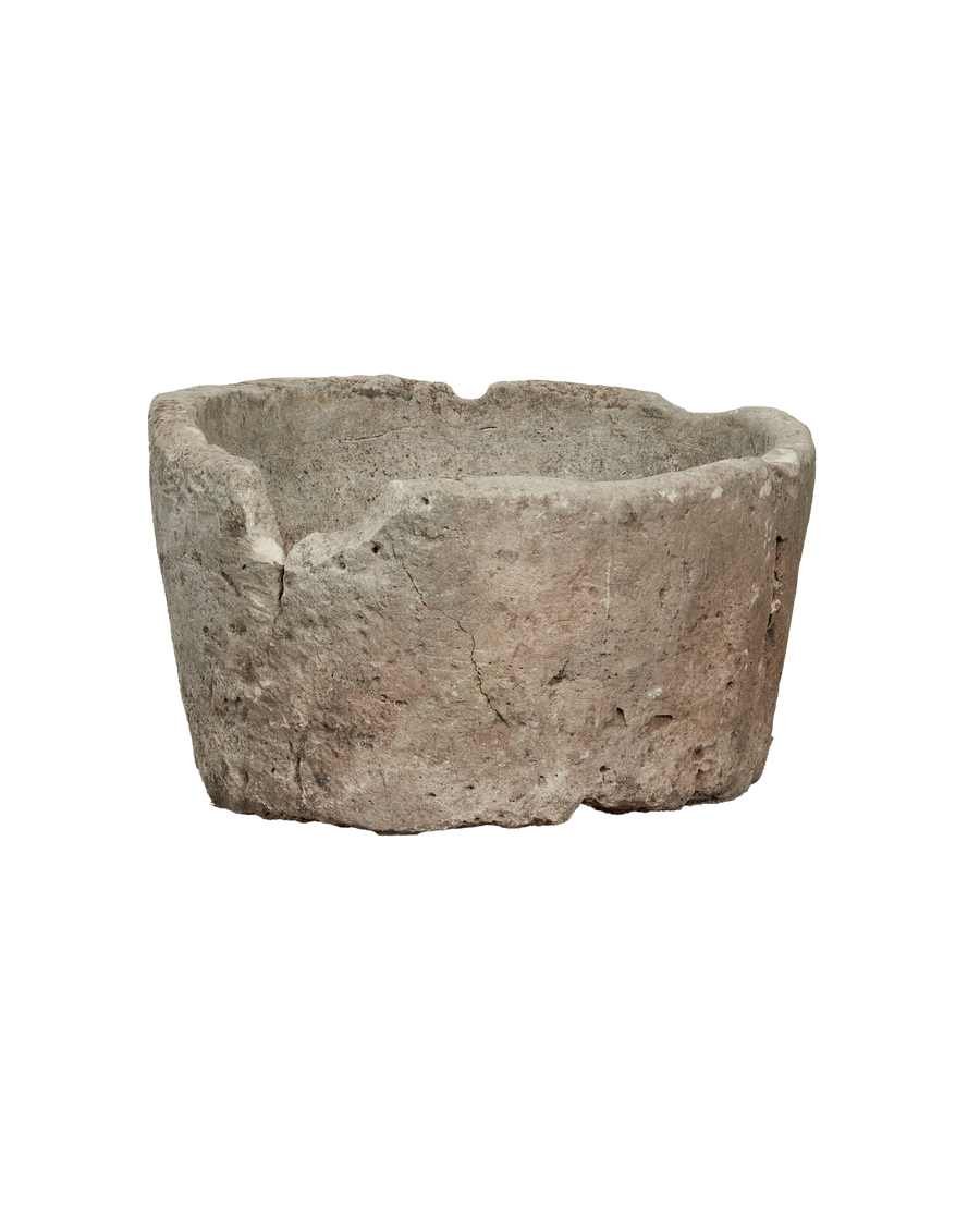 Vintage Limestone Trough - Round from Indonesia - Planters, Fountains, & Water Features