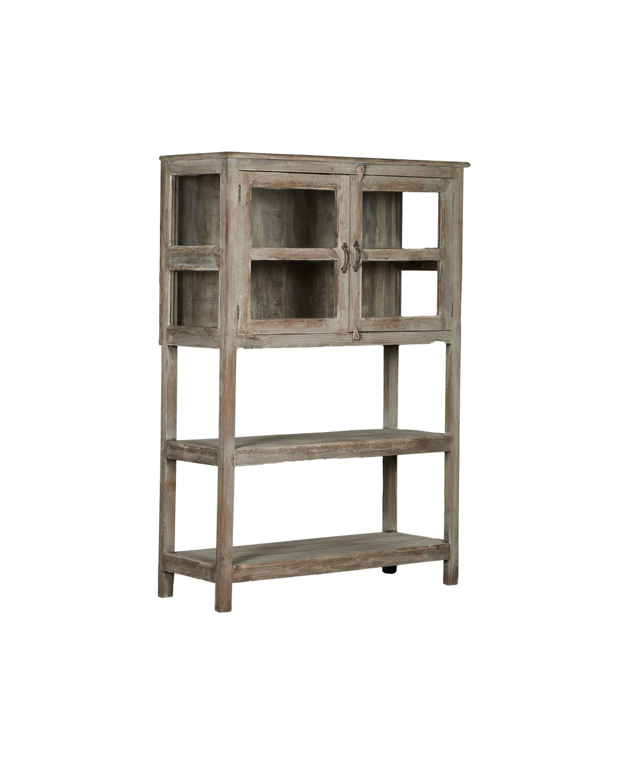 Vintage Wood Bookshelf from India made of Wood