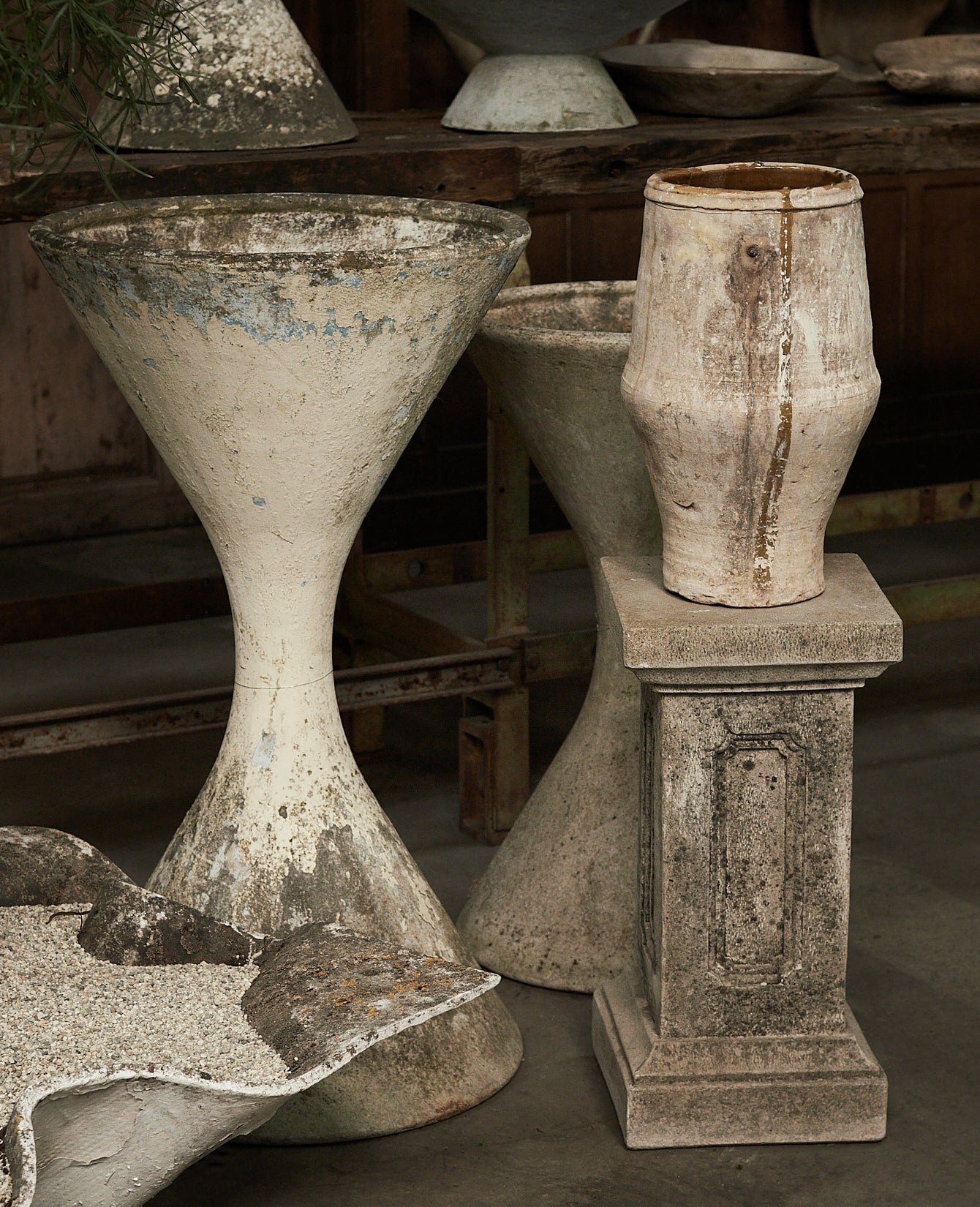 Vintage Cast Column Pedestal from Domestic made of Cement