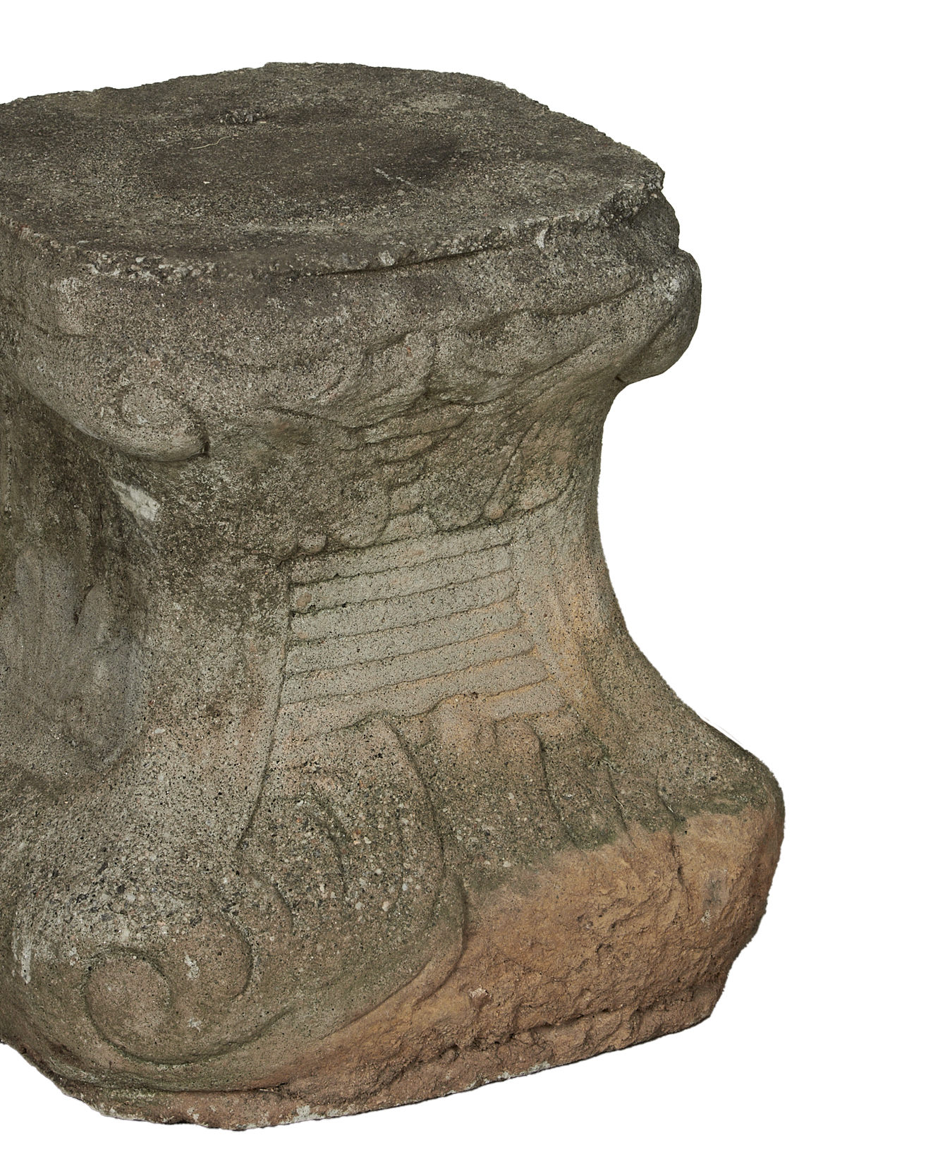 Vintage Fleur De Lis Pedestal from Domestic made of Cement