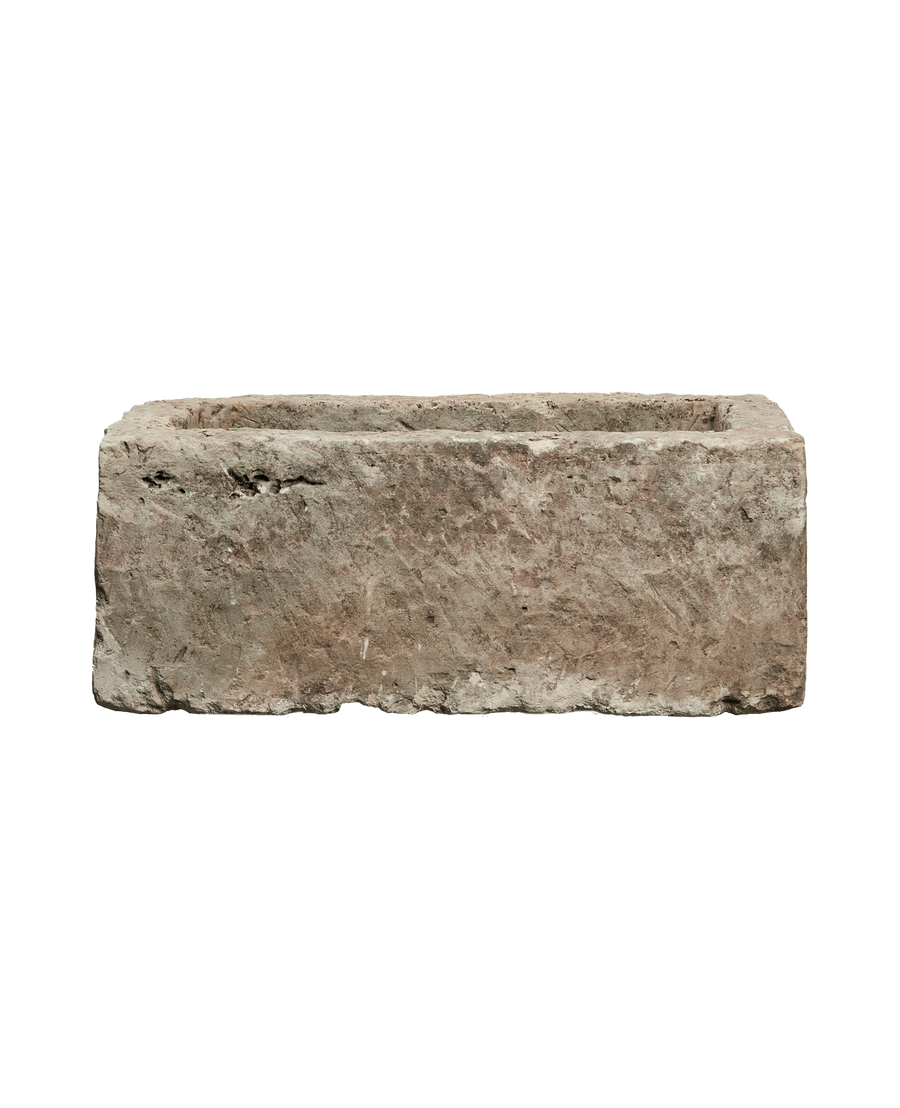 Vintage Limestone Trough - Rectangle from Indonesia - Planters, Fountains, & Water Features