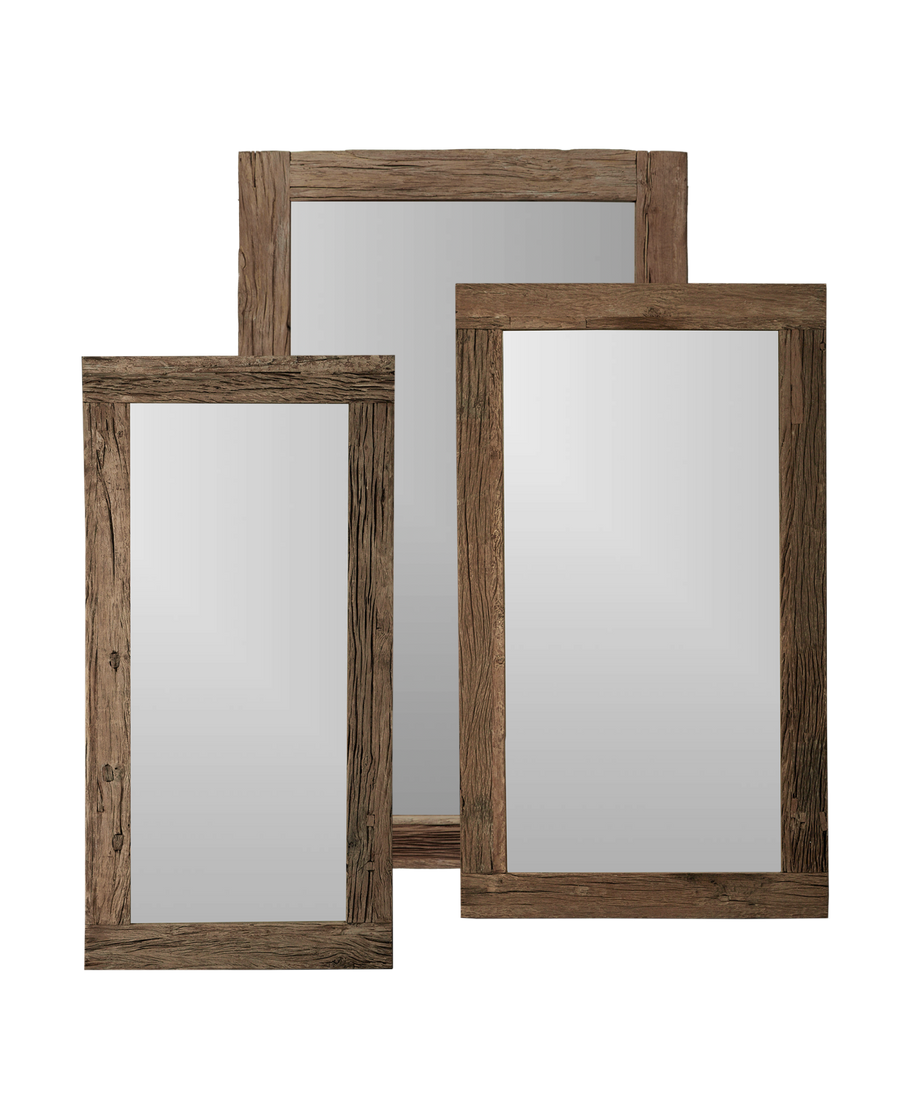 Reclaimed Acacia Mirror - Bleached from India made of Wood