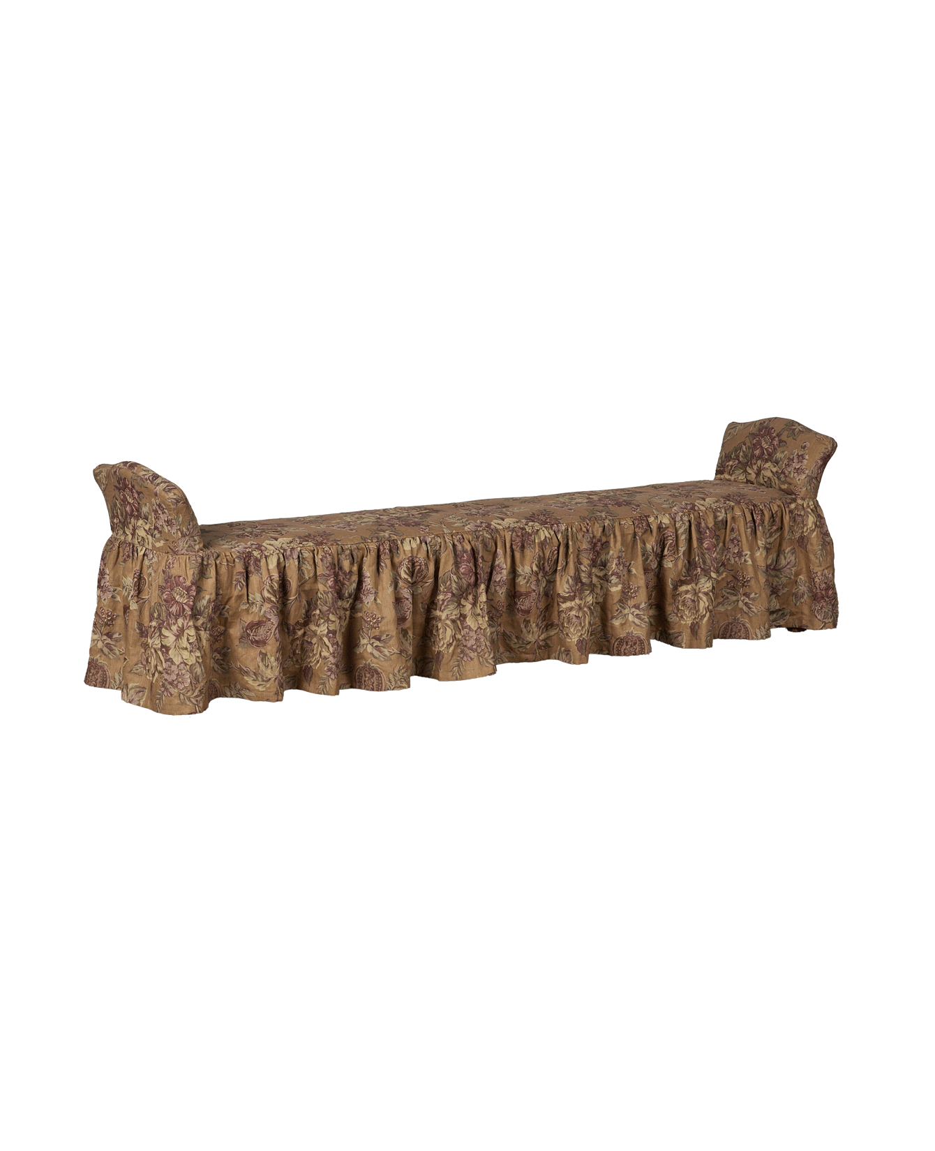 Vintage Floral Bench from Domestic made of Upholstery