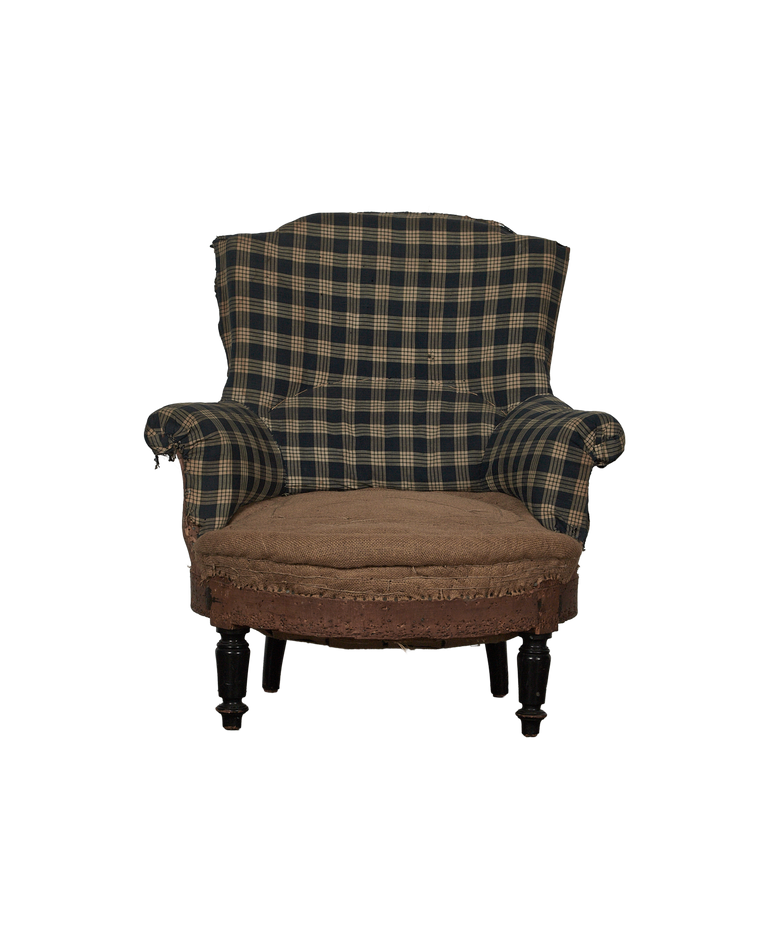 Napolean Armchair  - Blue Check