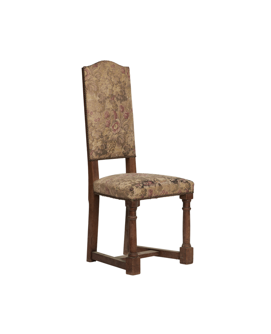 Vintage Floral Chair - Tall Back from France made of Upholstery