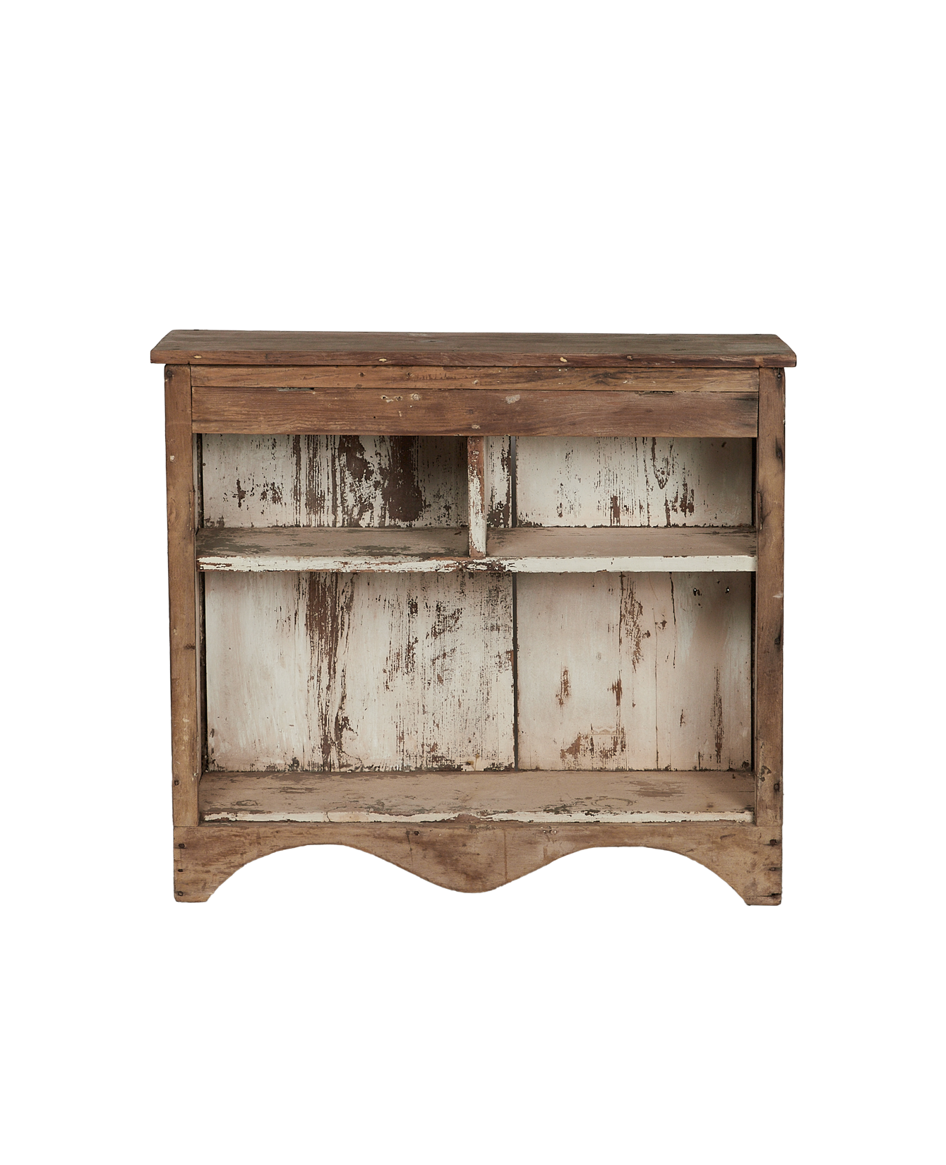 Vintage Scalloped Low Display Cabinet from Domestic made of Wood
